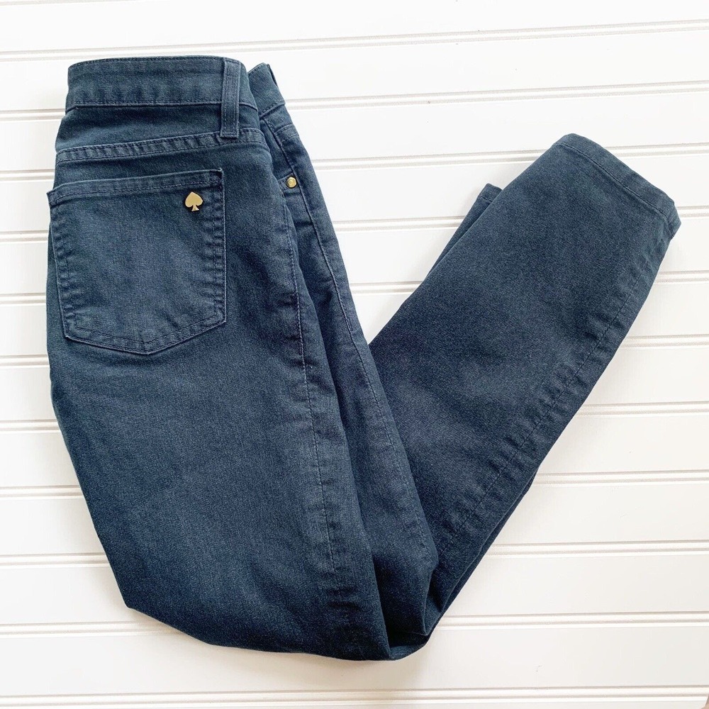 Kate Spade Broome Street Dark Rinse Jeans Size 25 Lean Denim Ankle Cropped Capri
